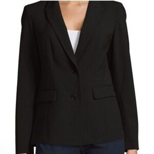 Lafayette 148 Wool Blend Blazer Jacket Black